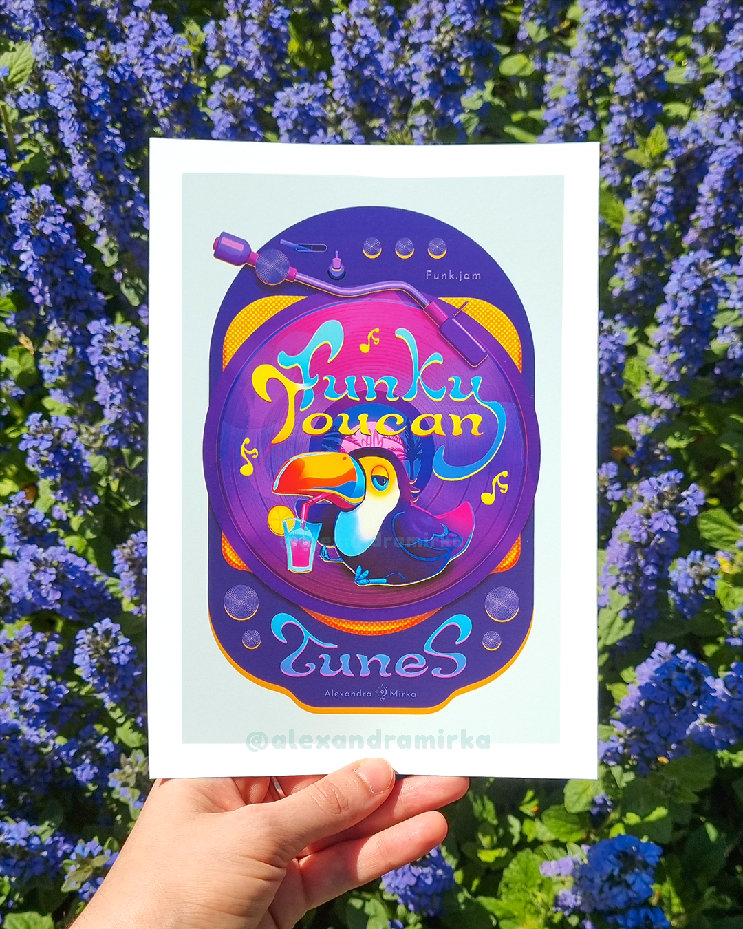 Funky Toucan Tunes Art Print