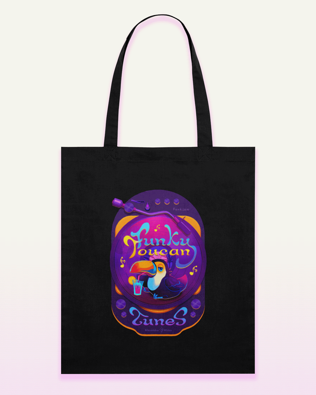 Funky Toucan Tunes Tote Bag