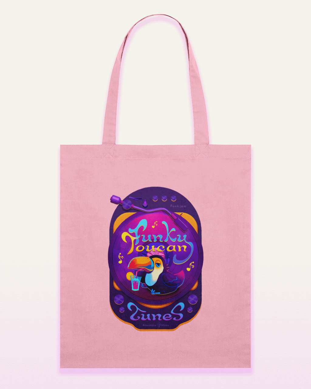 Funky Toucan Tunes Tote Bag