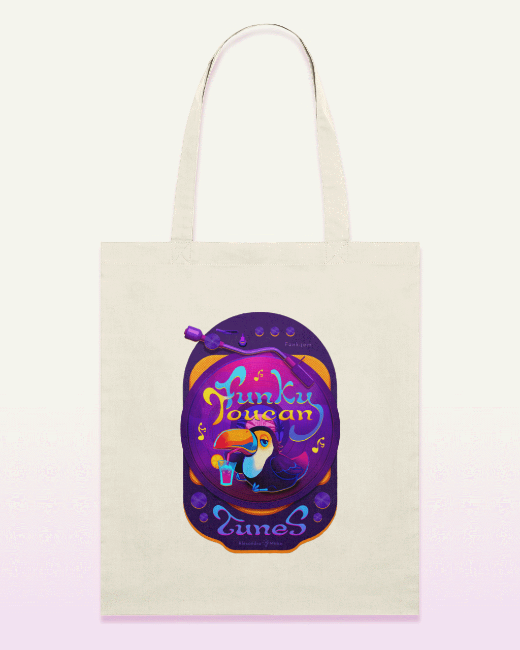 Funky Toucan Tunes Tote Bag
