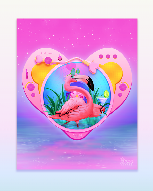 Fly'mingo Vibes | Art Print [40x50]