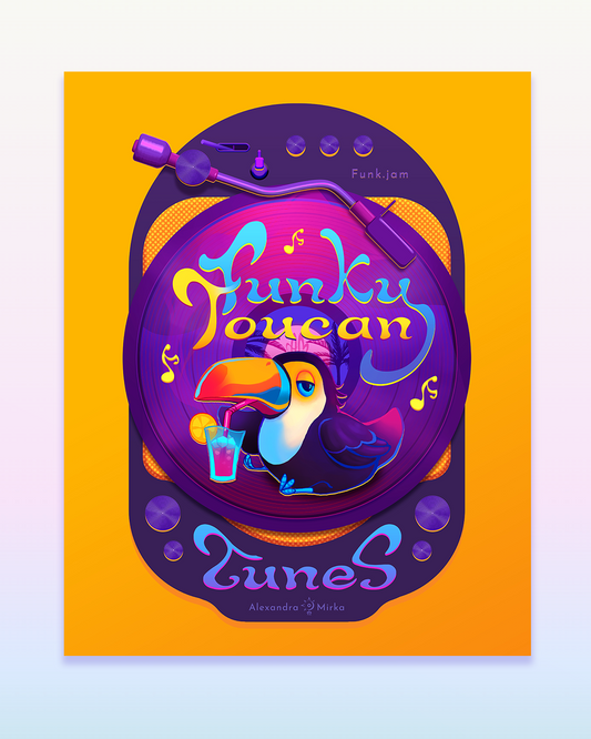 Funky Toucan Tunes | Art Print [40x50]